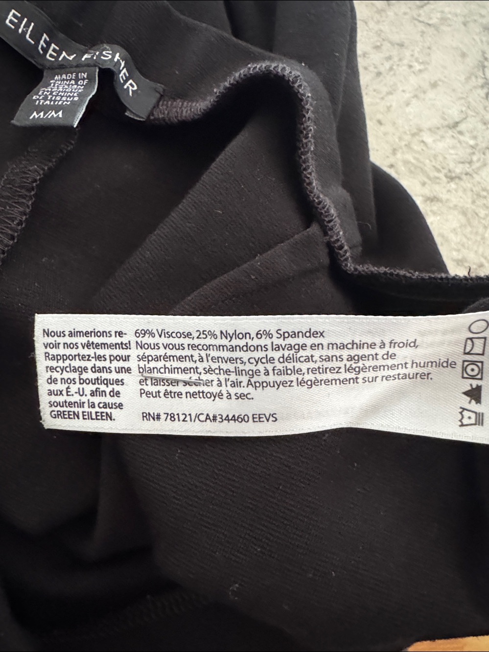 Eileen Fisher Straight Leg Black Ponte Pants - Picture 6 of 6